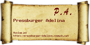 Pressburger Adelina névjegykártya